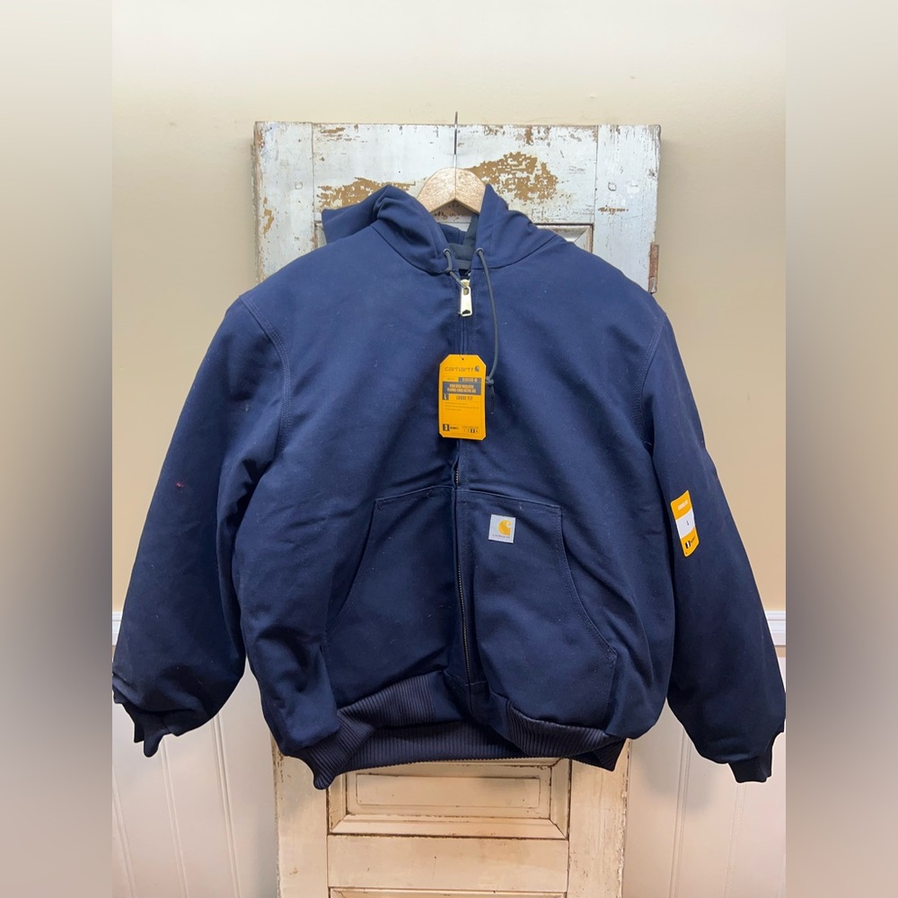 Carhartt Jacket Mens Loose Fit flannel lined OJO140-M Blue J140 DNY